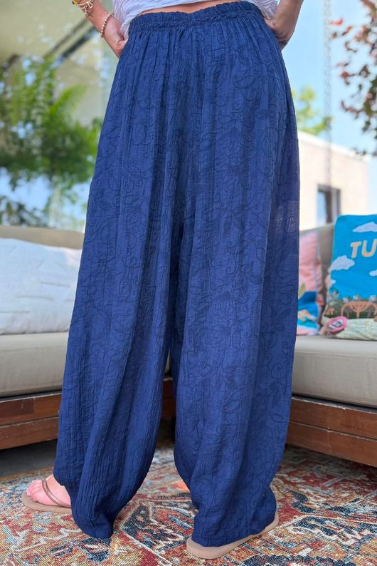 Tasha Damask Bloom Pant Navy